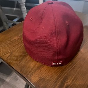 Kith Yankees fitted hat. New Era 59Fifty Burgundy in color